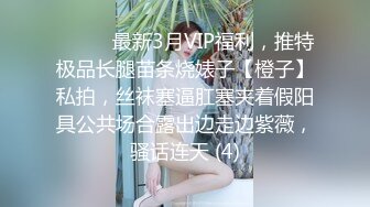 ⚫️⚫️最新3月VIP福利，推特极品长腿苗条烧婊子【橙子】私拍，丝袜塞逼肛塞夹着假阳具公共场合露出边走边紫薇，骚话连天 (4)